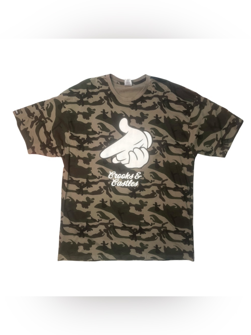 Sz 2xl Crooks & Castles Camo Graphic Tee - Green Camo